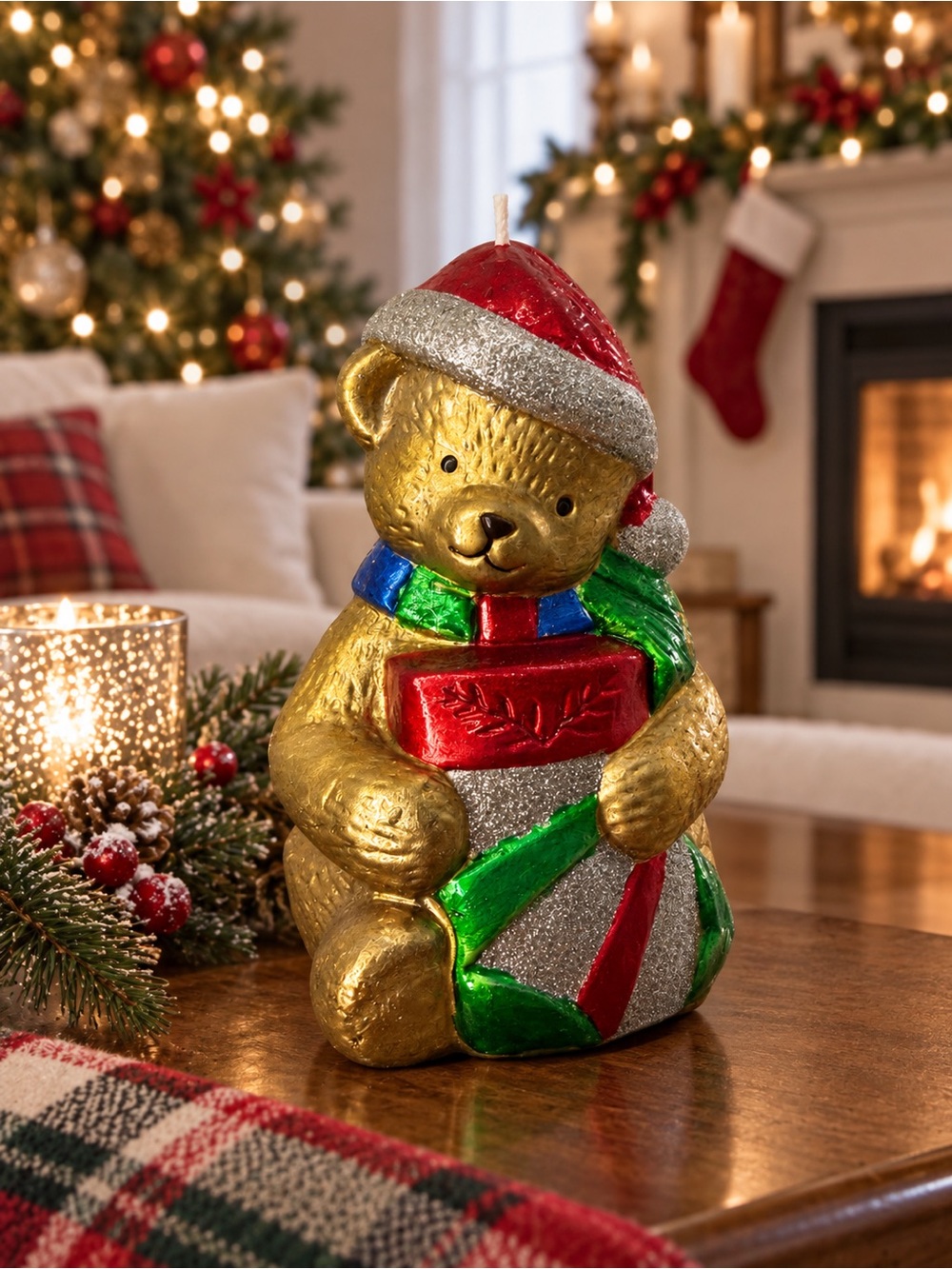 Vintage Midwest Cannon Falls Radiant Lights Christmas Decor Teddy Bear Candle